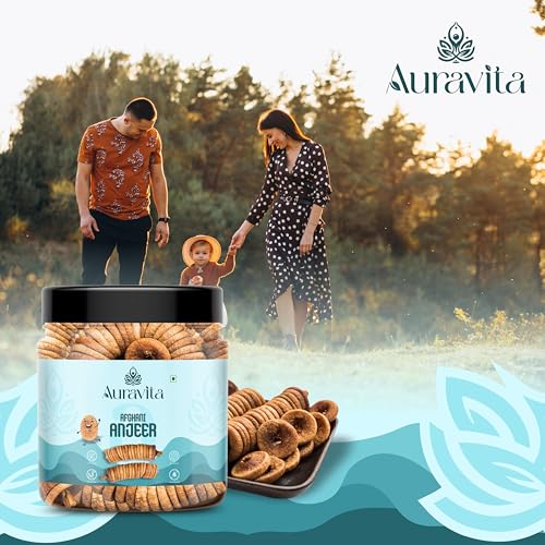 Image of Auravita Naturally Dried Premium Anjeer 100gm | Soft Juicy Figs Dry Fruit | No Added Sugar | Rich Source Of Fiber | Low in Fat | Healthy Snack | Jar Pack Of 1