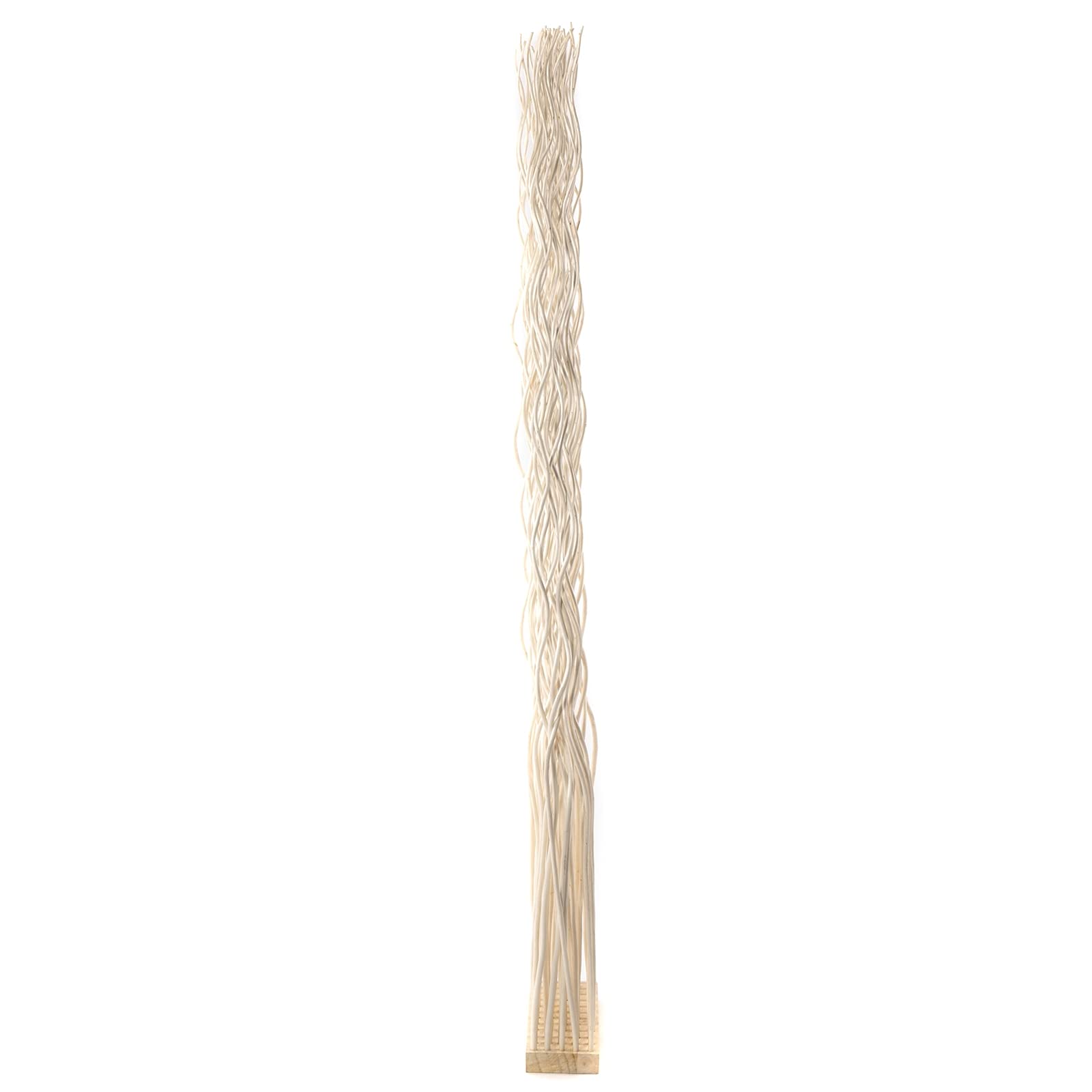 DESIGN DELIGHTS Paravent en osier ondulé - 170 x 44 cm (H x l) - Paravent de branches de saule, séparateur d'espace, cloison de séparation - Couleur : blanchi