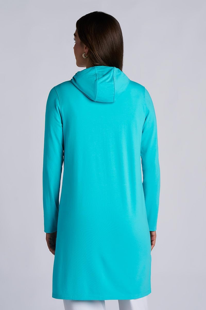 Coolibar Women's Long Zip-Up Hoodie - UPF 50+ Sun Protection - Cabana