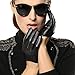 Warmen Sexy Classic Lady's Finger Half Leather Backless Gloves