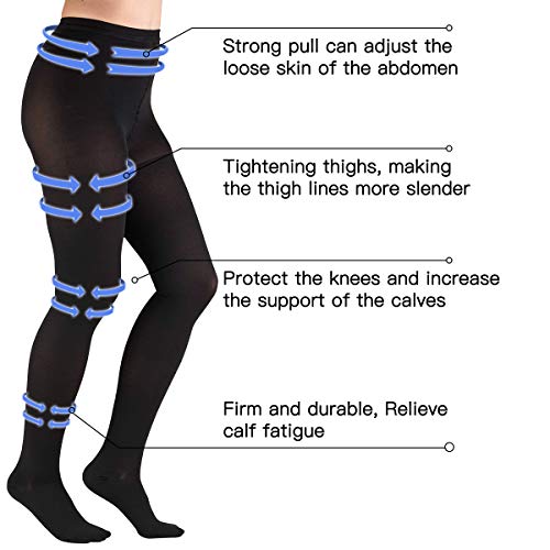 Image of 2 PCS Compression Pantyhose 20-30mmHg Tight Support Stockings Gradient Compression Closed Toe for Women Swelling Varicose Veins Edema L