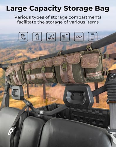 Image of KEMIMOTO Universal UTV Roll Cage Organizer Large-Capiticy Leather & Canvas