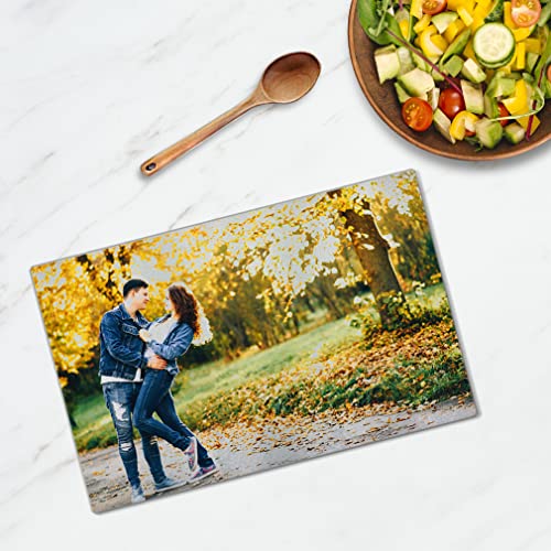 Tabla de Cortar de Vidrio Personalizable para Cocina, Accesorio Decorativo, Ideal como Regalo de Bienvenida al Hogar, Forma Rectangular 11 x 8 Pulgadas miniatura 3