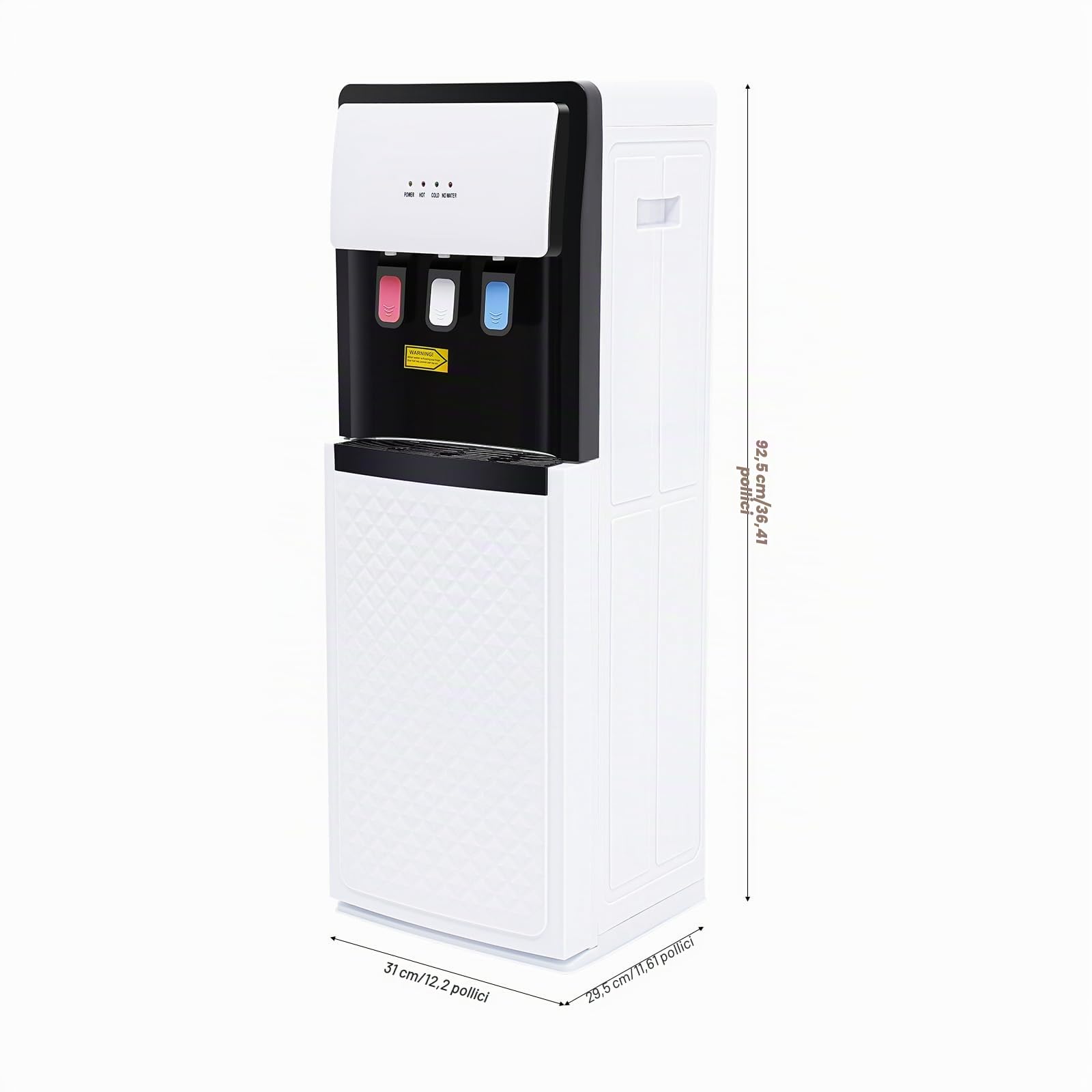 Distributore di acqua da 500 W, erogatore di acqua elettrica da terra, a freddo, doppia funzione con vano portaoggetti inferiore, distributore di acqua calda elettrico 85 ~ 95 ℃ per casa, ufficio