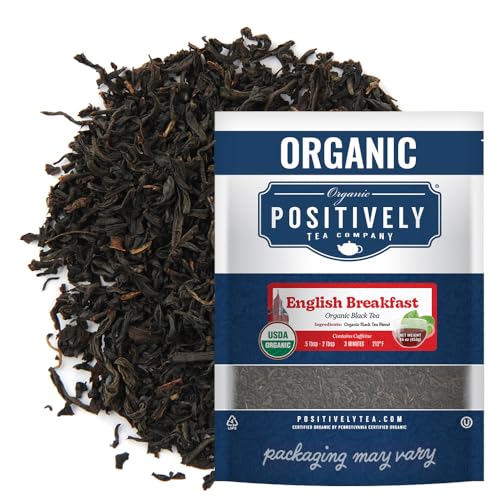 Organic Positively Tea Company, English Breakfast Black Tea, Loose Leaf, 16 Ounce