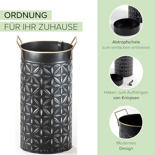 Runder Schirmständer Aus Metall - Regenschirm Halter Für Hotel & Eingangsbereich