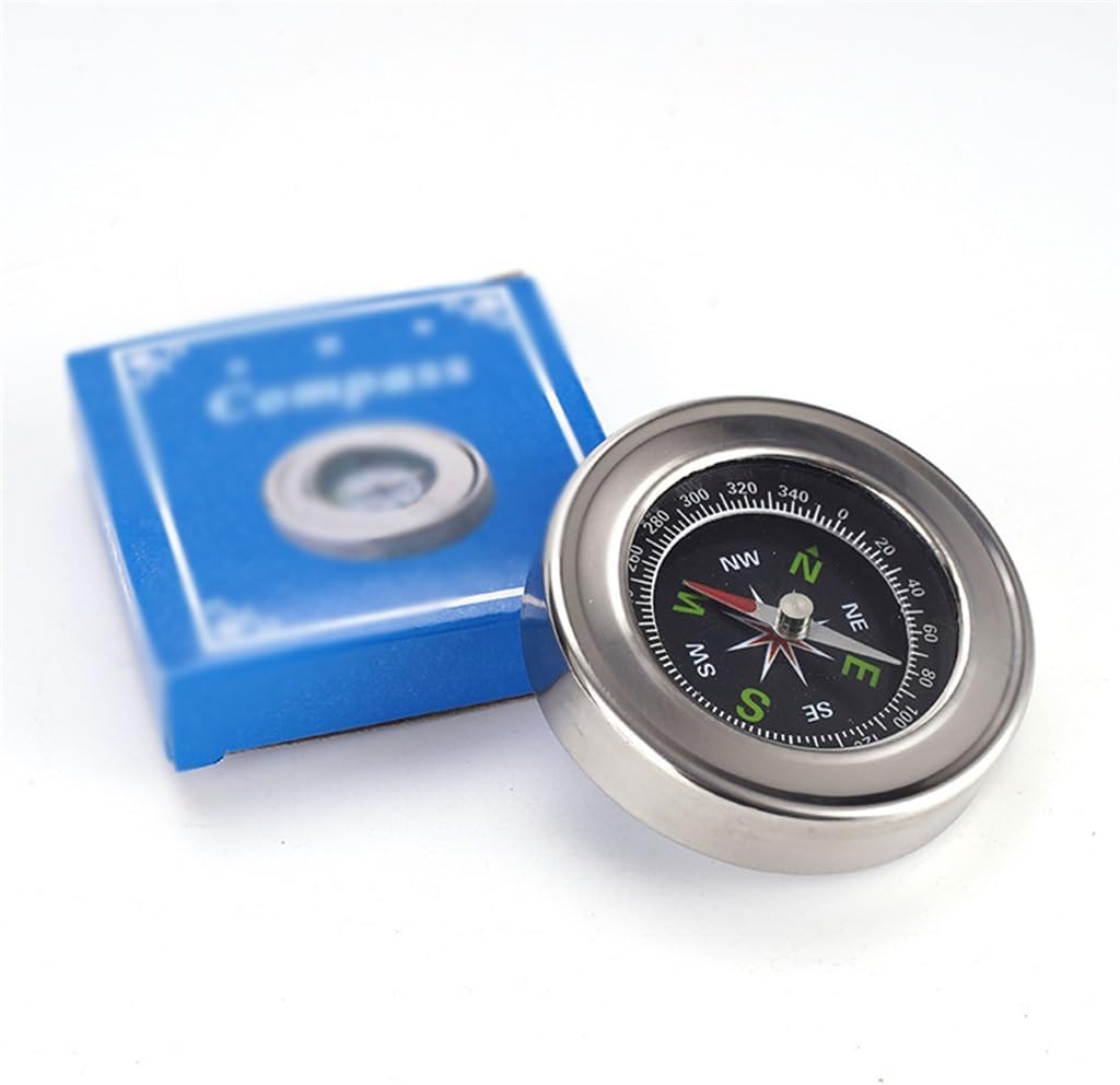60mm Stainless Steel Chinese Compass English Outdoor Equipment Teaching Supplies