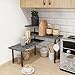 Homode Kitchen Countertop Organizer, 3 Tier Corner Shelf Bathroom Counter Organizer, Wooden Counter Shelf Stand Space Saver, Easy Assembly, Rustic Grey