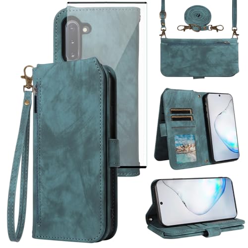 Rangement cartes et lanière amovible sur étui rabat Note 10 5G