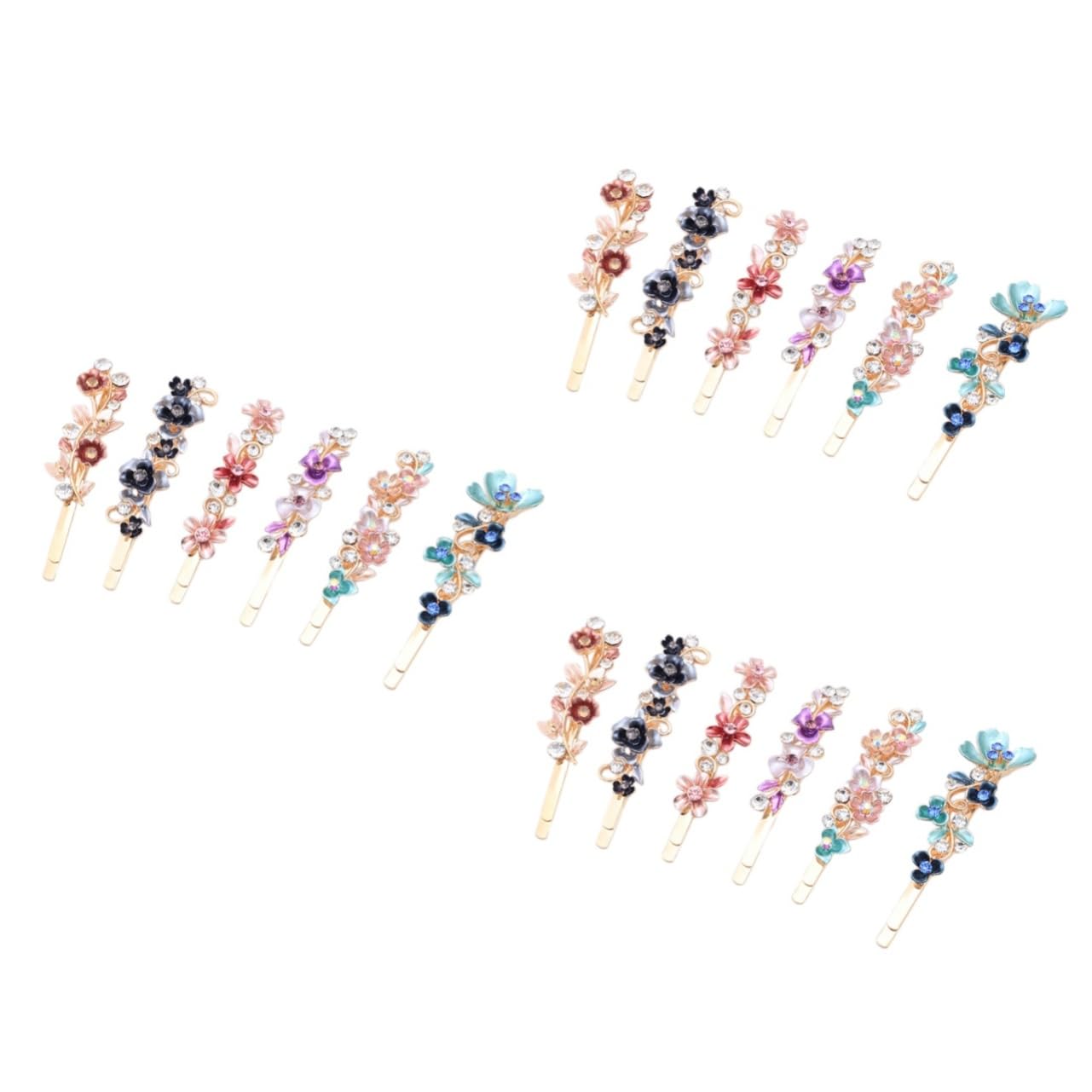 DOITOOL 18stücke Vintage Blumen Haarnadeln Mit Strass Für Damen Elegante Haarspangen Für Hochzeiten Partys Und Besondere Anlässe Vielseitige Haarschmuck-accessoires Verschiedenen