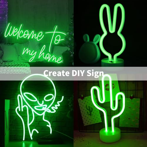 Cinta de luces LED verde neón iNextStation con adaptador 12V 3A miniatura 5