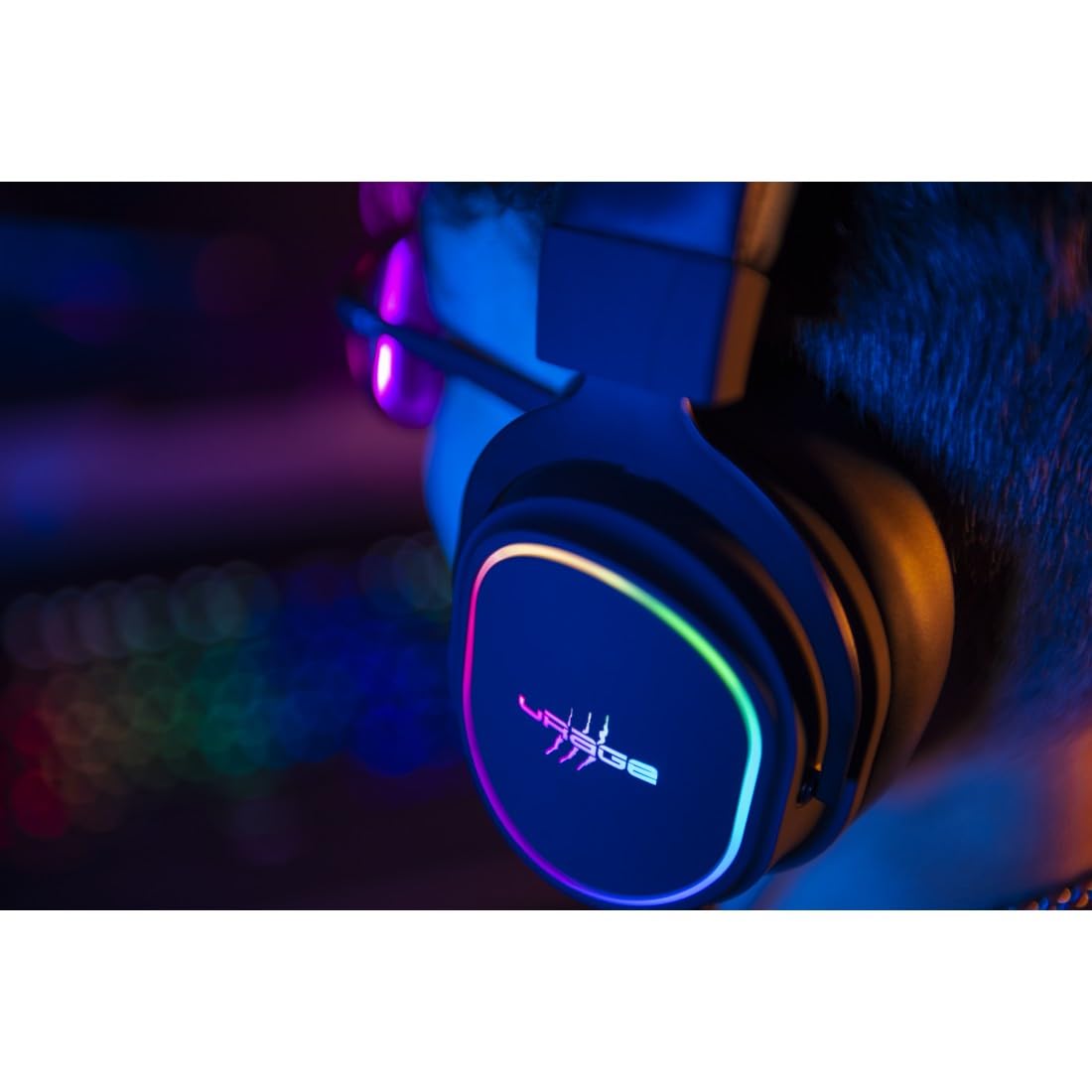 uRage Casque Micro Gaming (Casque Gamer optimisé PC PS5, certifié DTS X, Casque de Jeu Son Virtual Surround 7.1, LED RGB, Micro Amovible, Cable USB-A 2.2m) Noir