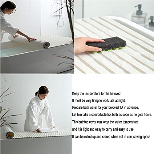 Couverture de baignoire pliable en PVC | Plateau isolant blanc