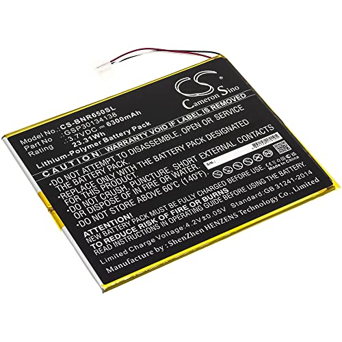 Cameron Sino New 6300mAh / 23.94WhReplacement Battery Fit for Barnes & Noble BNTV650, Nook 10.1 GSP30134138