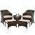 Best Choice Products 5-Piece Outdoor Patio Furniture Set, No Assembly Required Wicker Conversation Bistro & Storage Table for Backyard, Porch, Balcony w/Space-Saving Design - Brown/Beige