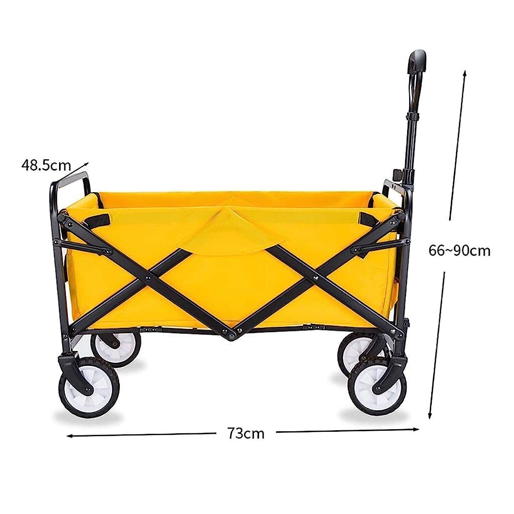 Carrelli, Carrello da Giardino Pieghevole Carrello per Carri Pesanti Carrello Multifunzione, Carico 60 kg/Giallo