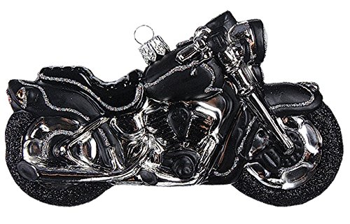 Boule de Noël moto noire pour décoration de sapin originale et élégante