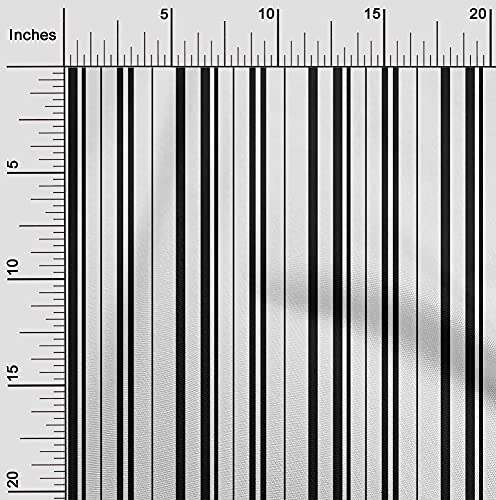 oneOone Polyester Spandex White Fabric Stripes Sewing Craft Projects Fabric Prints by Yard 56 Inch Wide-GHR