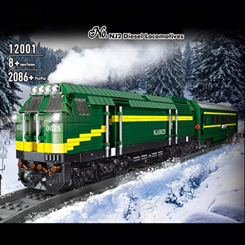 xSuper Technik Zug Bausteine, 2.4G APP/RC Ferngesteuerter Verbrennungsmotor Zug mit Eisenbahn Schienen & Licht,2086… – Bild 2