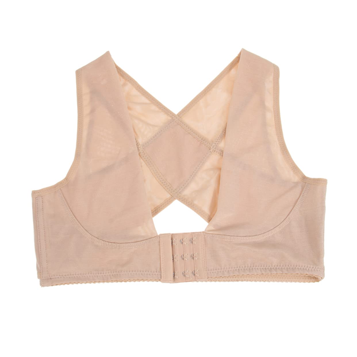 VOSAREA Posture Corrector Humpback Brace with Breathable Chest Support Straps Lightweight Shoulder Stabilizer Belt for Adults and Xl Skin Color