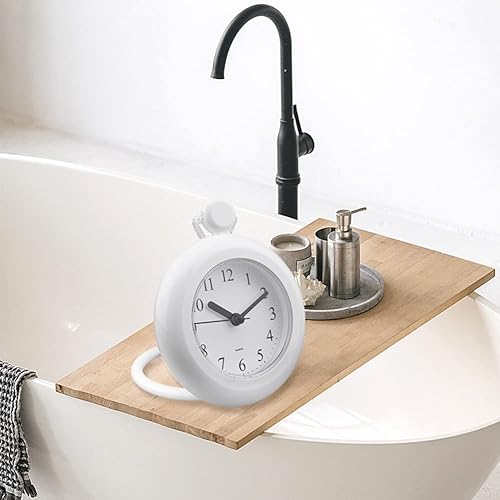 Miniatura 7 de Reloj de ducha de baño impermeable, reloj de cuarzo analógico silencioso de doble propósito, blanco, 4.72 x 5.75 pulgadas