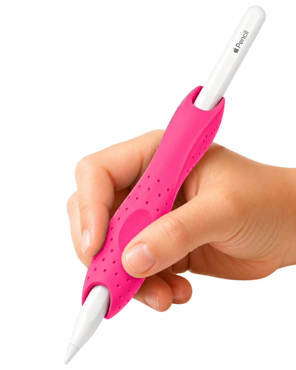 Mizi Silicone Pencil Grips, Ergonomic Dual-Head Anti-Slip Grip for Handwriting & Drawing, Compatible with Apple Pencil Pro/1st/2nd Gen & USB-C, Universal Fit for Pens, Pencils & Stylus – Pink-image-21