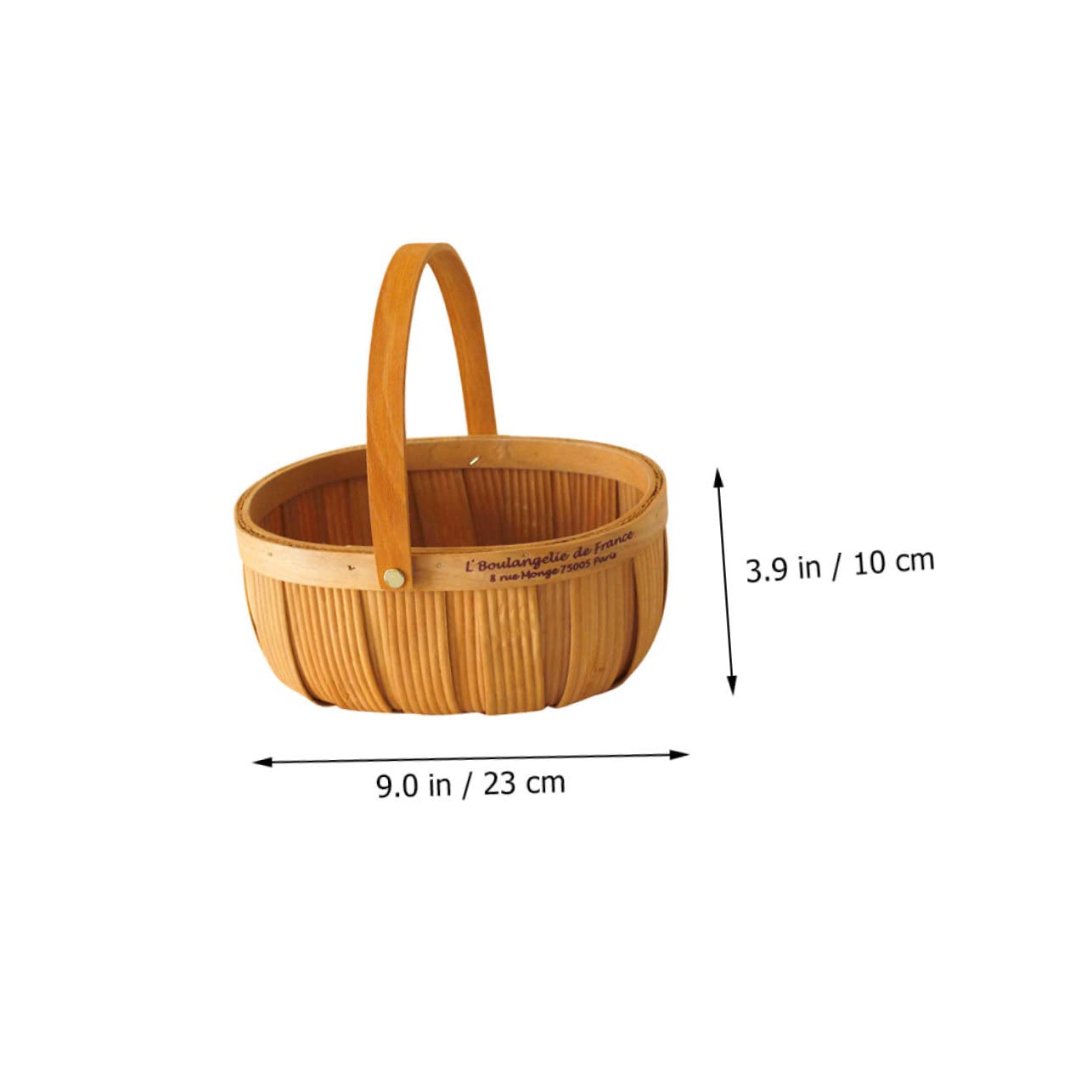 Luxshiny 1Pc Handmade Woven Basket with Handle for Flower Arrangements Treats Natural Log Color Decorative Storage Container for Wedding Picnics Home Use