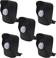 KIT 5 Sensor de Presença Externo 180° Preto Qa26M – Fotocélula Inteligente, 6 Funções, Borne Rápido, Economia de Energia