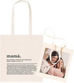 DEREGALOOS Bolsa Tote Bag Personalizada con nombre. Bolso Personalizado con Frase Divertida. Regalo Original Día de la Mad...