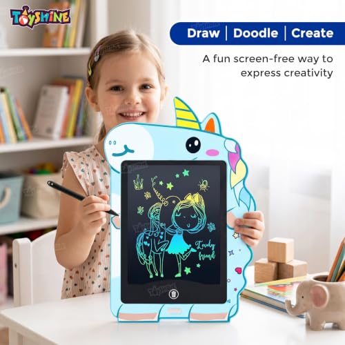 Image of Toyshine Unicorn Design Writing Tablet for Kids, 8.5 Inches LCD Tab for Kids Drawing Pad Doodle Board for 3-10 Years Old Boys /Girls Gifts Education Learning Toys - Blue