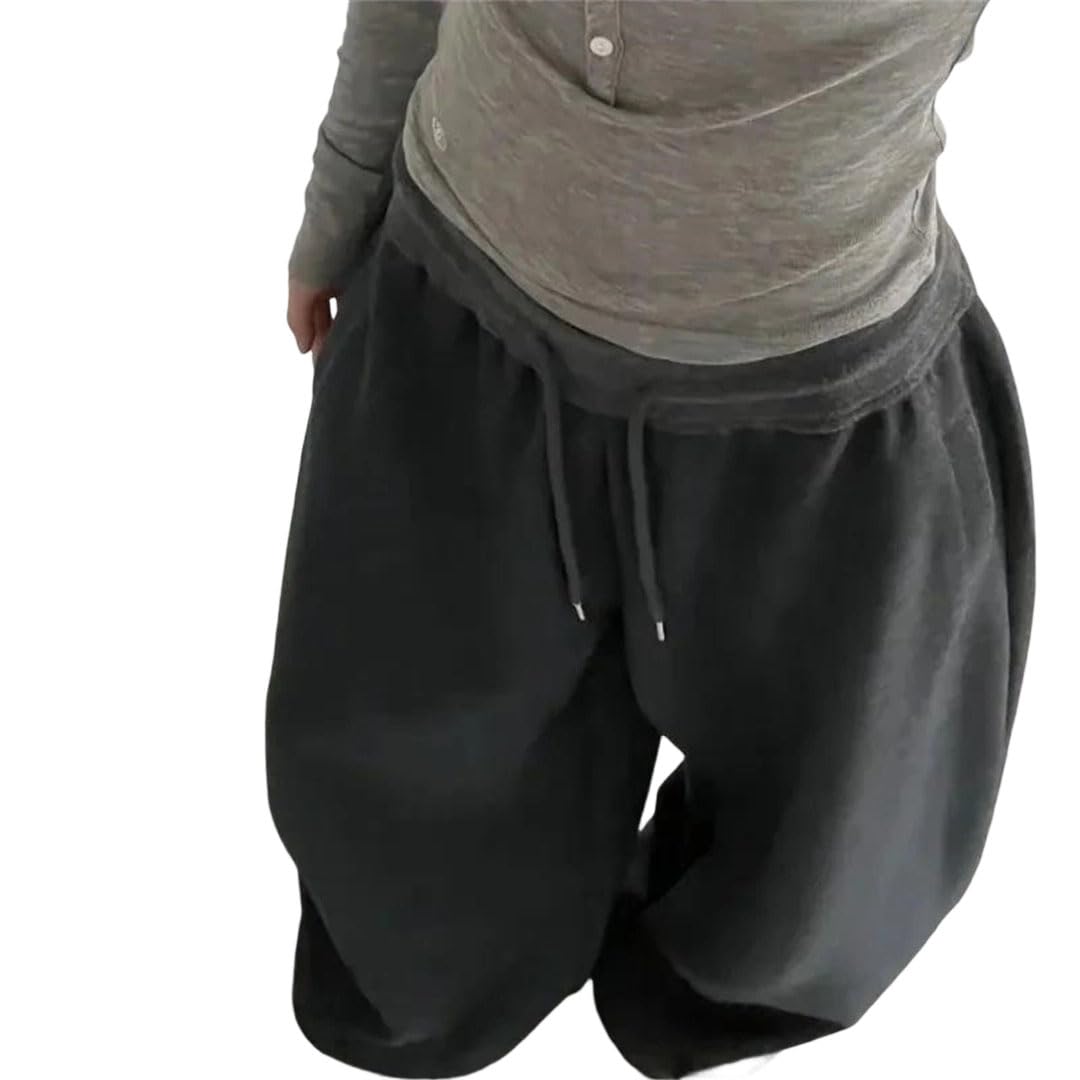 Women American Retro Hip-Hop Woman Black Casual Sweatpants