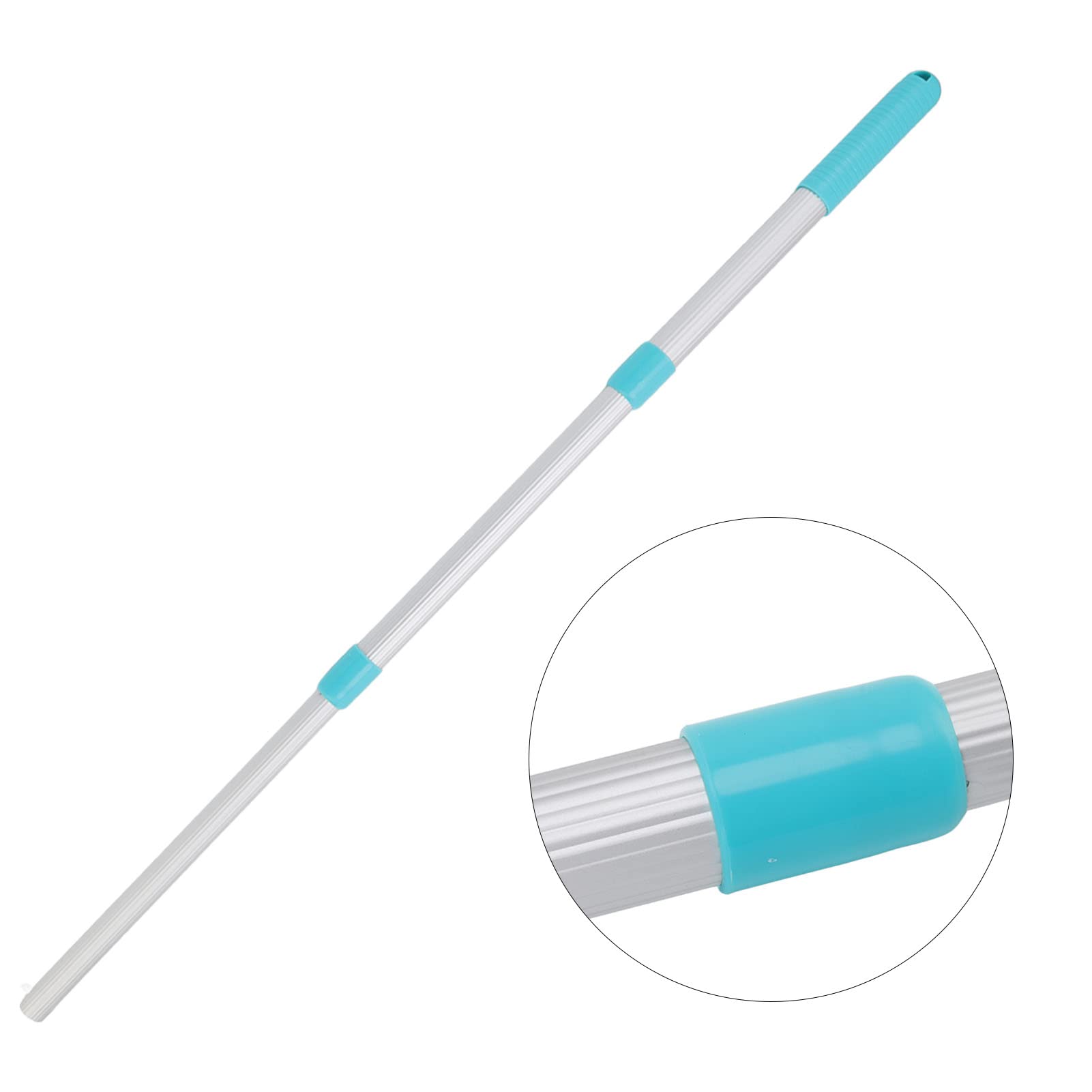 Luqeeg Perche de Piscine Télescopique, Perche Extensible en Aluminium à 3 Sections, Perche de Nettoyage de Piscine à Extension Réglable pour Filet D'écumoire, Brosse de Piscine, Tête D'aspiration