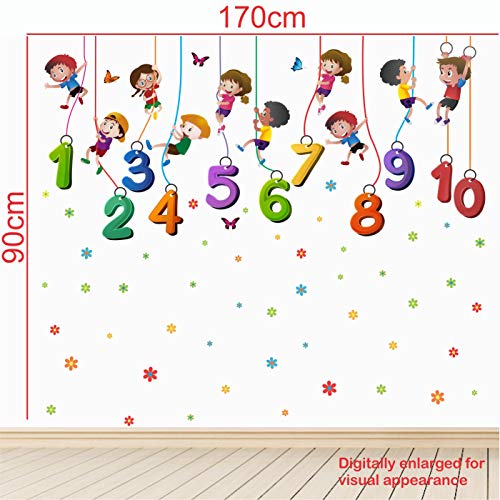 StickMe-Kids-Playing-Climbing-Up-The-Rope-Numbers-Baby-Kids-Learning-Education-Nursery-Pre-School-Kinder-Garden-Wall-Sticker-SM707-Multi-Colour-Vinyl-160cm-X-60-cm