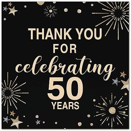 Amazon.com: 50th Birthday Thank You Stickers-Happy 50th Birthday ...