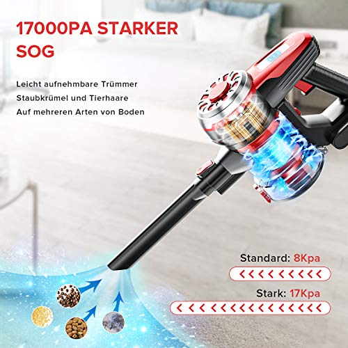 OKP Akku Staubsauger, 17000Pa Kabelloser Staubsauger 4 in 1 Stielstaubsauger Staubsauger Kabellos mit LED Elektrobürste… - Image 3