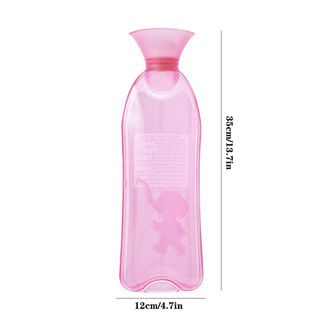 Botellas de agua caliente, bolsa PVC con cubierta punto adecuada for regalo Navidad/cumpleaños Botella portátil reutilizable llena(Blu)