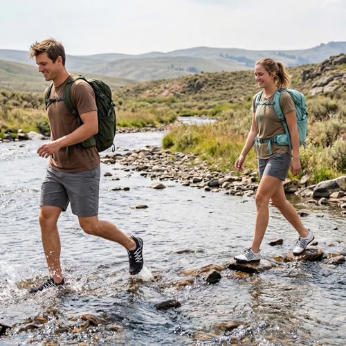 Image of ATHMILE Water Shoes for Men Women Quick Dry Aqua Shoes with Toe Protection | Non Slip Adult Barefoot Hiking Shoes for Beach Swim River Pool Kayaking Camping Boat Workout Cruise Vacation Outdoor