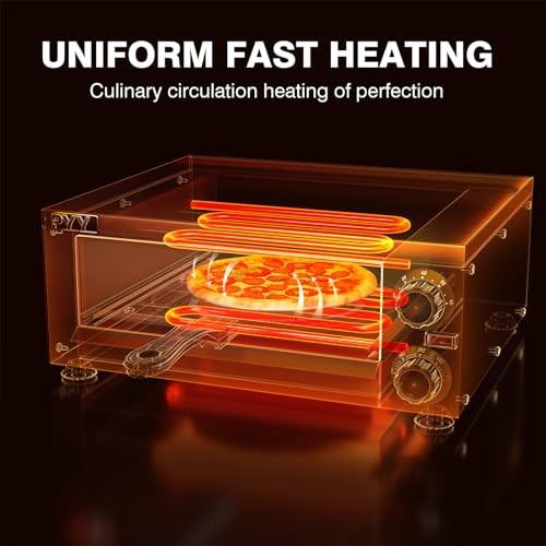 Image of PYY Electric Pizza Oven Indoor Countertop Pizza Oven Commercial Pizza Maker Machine for Home with Timer Stainless Steel Pizza Cooker,Gery