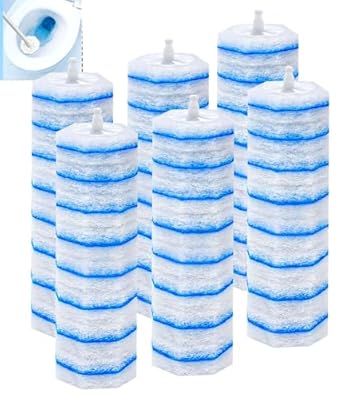 60 Pcs Disposable Toilet Wand Refills for Clorox, 5X Cleaning Power Scrubber, Upgrade Fiber Cleaner Heads for for Toilet and Bathroom Cleaning
