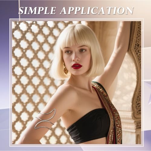 6Pcs Arm Cuff Gold Upper Arm Cuff Bracelet for Women Adjustable3