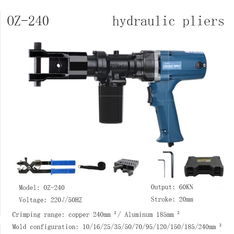 Szczypce hydrauliczne do zaciskania, Miedziany aluminiowy nos Terminal Przenośne narzędzie 220,Pochylenie Się | 0Z-240
