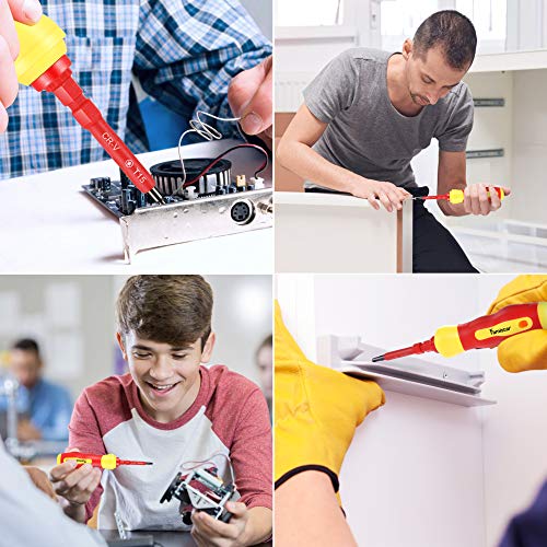 Magnetic Screwdriver Set,Famistar Insulated Interchangeable 14pcs Screwdriver Kit Set for Repair Home Improvement Craft