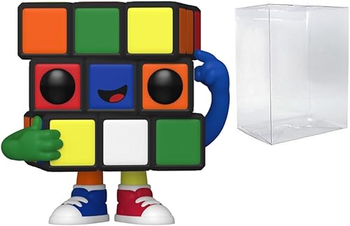 POP Retro Toys Rubik's Cube 2002 Convention Exclusive Puzzle Cube Funko Figura de vinilo (paquete con funda protectora compatible), multicolor, 3.75