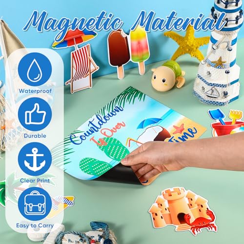 Image of Kanayu 6 Pcs Summer Cruise Door Decorations Magnetic Large Ship Decorations Magnets Anchor Cruise Decor Car Fridge Magnet Decal for Carnival Stateroom Door