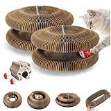 2Pcs Upgraded Kitty Kurlz Twisty Paws Cat Toy, Magnetic Kitty Curls Cat Scratcher, Kitty Kurls Cat Toys for Indoor Cats with Bell Balls, Stress Relief & Furniture Protection