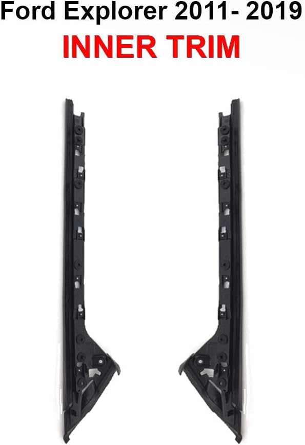 Compatible with 2016 Ford Explorer Windshield Molding kitOuter (Glossy) & Inner Trim Pillar Molding Right and Left Clips Ford Explorer Driver and Passenger Side Trim molding Flexline DW1843