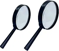 Kit 2 Lupa de Mão para Leitura Lente com 90mm de Diâmetro Cabo Amplificador Grande