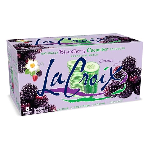 Image of La Croix Sparkling Water, Blackberry Cucumber, 8-Pack Zero Sugar, Zero Calories, Zero Sodium