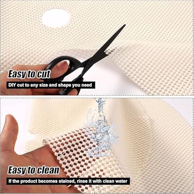 2 Pcs Lazy Susan Shelf Liner Circle Kitchen Liners Non Adhesive Kitchen Cabinet Liners Non Slip Non Skid Fridge Mats for Drawer Refrigerator Pantry Sink Cupboard Storage(26 inches)