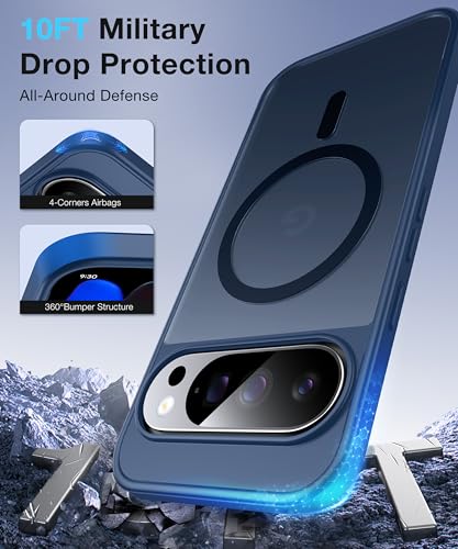 Image of [NO.1 Magnetic for Google Pixel 10 Pro XL Case with MagSafe [Military Shockproof][Translucent Matte][Anti-Fingerprint] Soft Silicone Bumper for Google Pixel 10 Pro XL Phone Case Slim, Blue